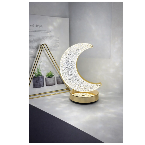 LED Moon Light, Decorative Table Lamp Rechargeable Night Light with Touch Control and USB, for Birthday Home Office