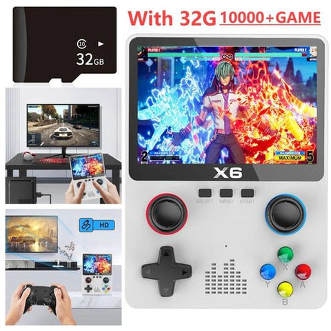 X6 Pro Retro Handheld Gaming Console – 3.5” HD IPS Display with 12,000+ Games