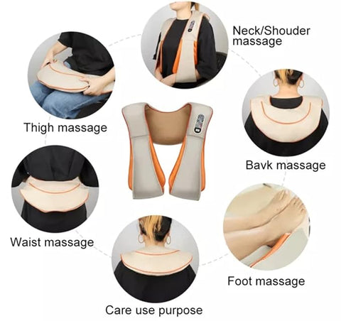 Deep Tissue Shiatsu Neck & Back Massager with Heat and 8 Massage Nodes