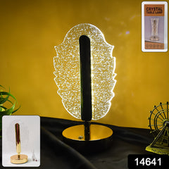 Feather Shape Crystal LED Table Lamp with USB Charging