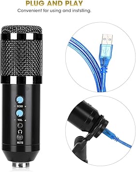 Professional Condenser Microphone with KTV Sound Effects & Built-in Reverb
