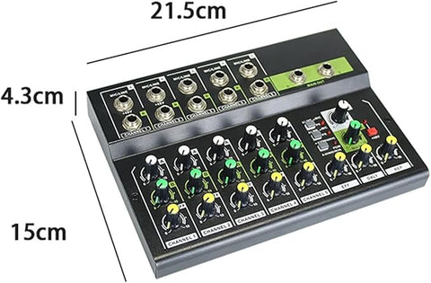 Professional 10-Channel Audio Mixer with USB, Bluetooth & 48V Phantom Power