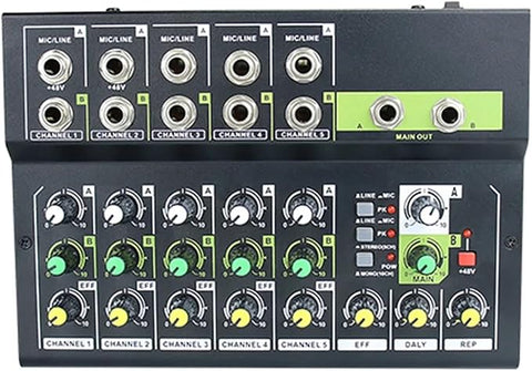 Professional 10-Channel Audio Mixer with USB, Bluetooth & 48V Phantom Power