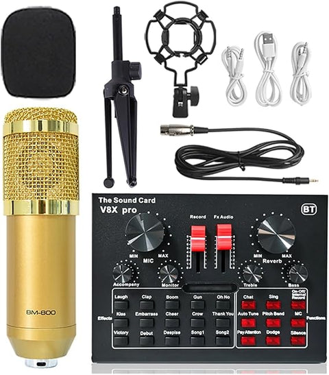 V8S USB Audio Mixer Sound Card with Bluetooth – Live Streaming & Recording Interface