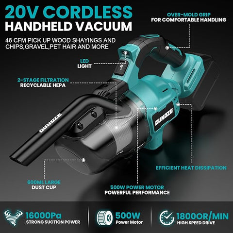 Cordless High-Power Handheld Vacuum Cleaner – Makita 18V Compatible