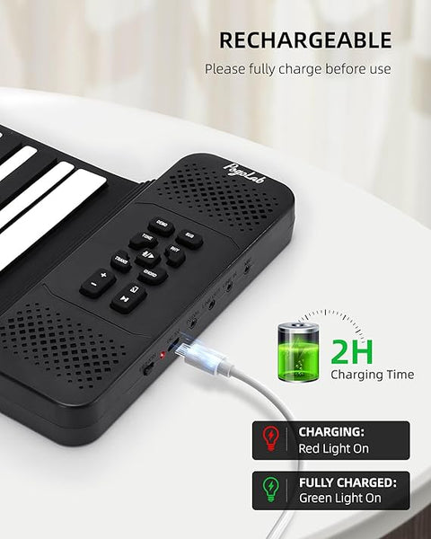 Portable Piano Keyboard 88 Key Upgraded Foldable Piano Keyboard 88 Key Full Size Semi Weighted Keyboard Support MIDI Bluetooth Foldable Keyboard Piano With Sustain Pedal Piano Bag Gift For Beginner