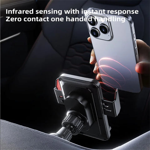 15W Magnetic Wireless Charging Car Phone Holder with 360° Rotation – SD19 Fast Charging Air Vent Mount (Black)