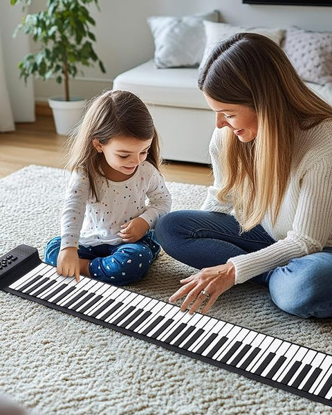 Portable Piano Keyboard 88 Key Upgraded Foldable Piano Keyboard 88 Key Full Size Semi Weighted Keyboard Support MIDI Bluetooth Foldable Keyboard Piano With Sustain Pedal Piano Bag Gift For Beginner