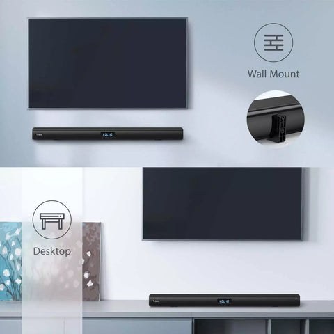 Tribit Sound Bar 100W 6 Speaker USB HDMI ARC AUX And Optical Option Home Theater Black