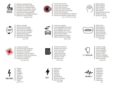 3D Shiatsu Neck & Back Massage Cushion with Heat Function