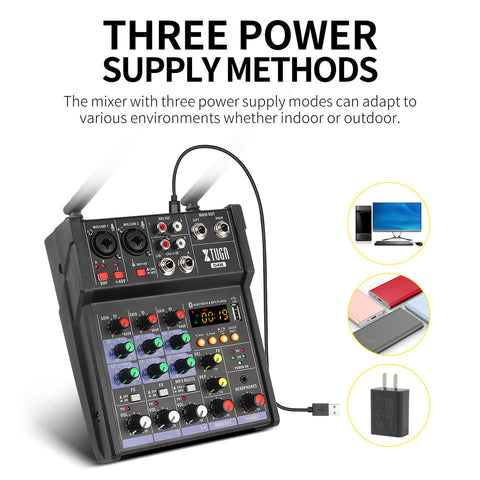 Professional Portable UHF Dual Channel Wireless Microphone & Digital Audio Mixer with Reverb