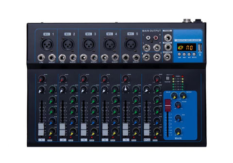 4 Channel Professional Audio Mixer with Bluetooth & 48V Phantom Power