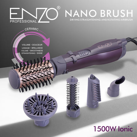 ENZO EN-4136 5-in-1 Automatic Rotating Hair Dryer Brush & Volumizer – 1500W Salon Styling Set