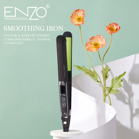 Enzo LED Hair Straightener – Intelligent Temperature Control Ceramic Titanium Flat Iron