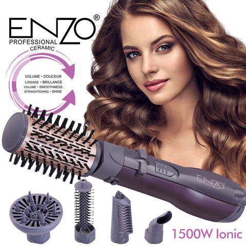 ENZO EN-4136 5-in-1 Automatic Rotating Hair Dryer Brush & Volumizer – 1500W Salon Styling Set