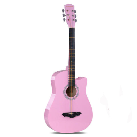 Premium Basswood Pink Acoustic Guitar for Beginners – 38 Inch