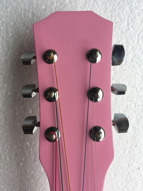 Premium Basswood Pink Acoustic Guitar for Beginners – 38 Inch