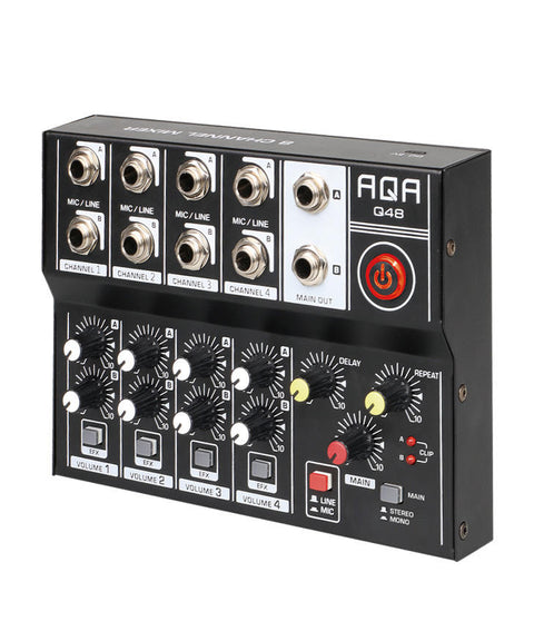 TEYUN Q48 High Quality 8-Way DJ Audio Mixer Microphone Custom Major Effects USB Connector for Phone Sound Modification Used