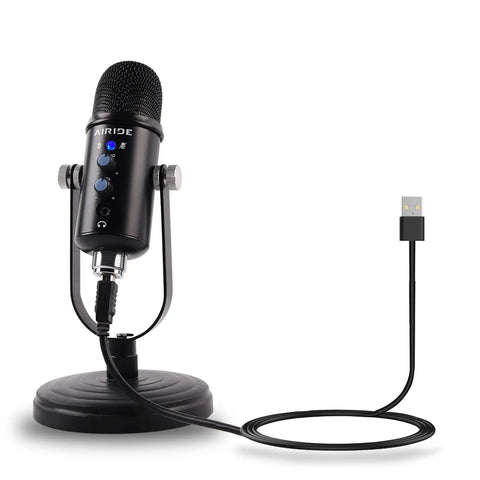 AIRIDE K-7 Professional Podcast Microphone with Noise Reduction & 360° Rotation