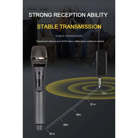 Microphone System Receiver with Handheld Mic -Howling for Home F5Z6