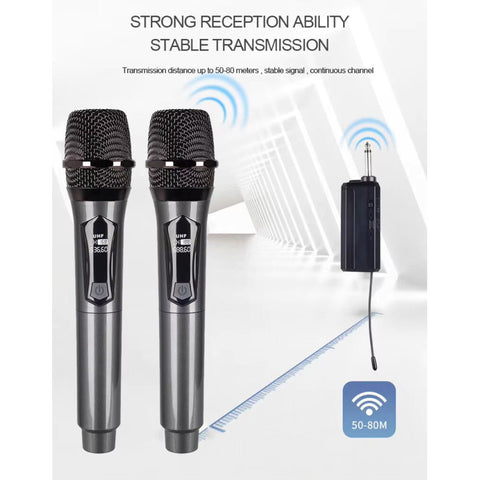 Microphone System Receiver with Handheld Mic -Howling for Home F5Z6