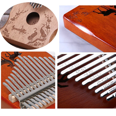 Thumb Piano Calimba Professional Tuned Portable 17 Keys Kalimba Beginner's Musical Instrument Birthday Festival Relaxation Gift