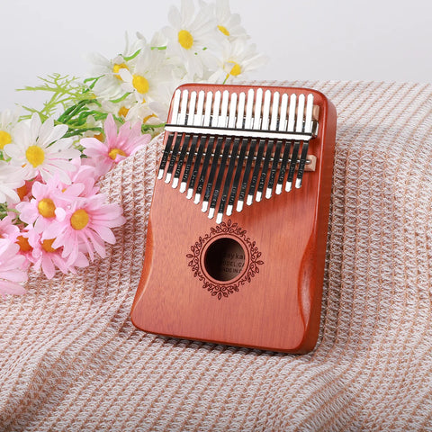 17 Key Mahogany Kalimba 21 key Thumb Piano Finger Piano for Beginner Mbira Gifts for Adults/Kids