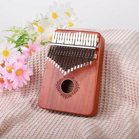 17 Key Mahogany Kalimba 21 key Thumb Piano Finger Piano for Beginner Mbira Gifts for Adults/Kids