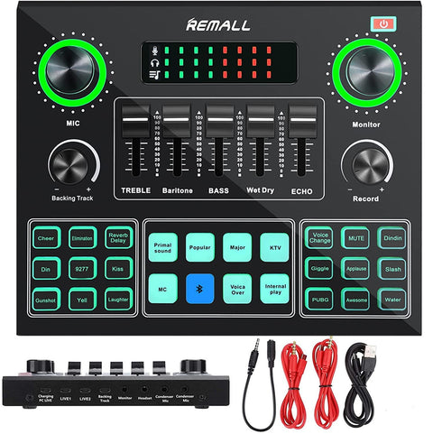 V9 Audio Mixer, Sound Card with Voice Changer