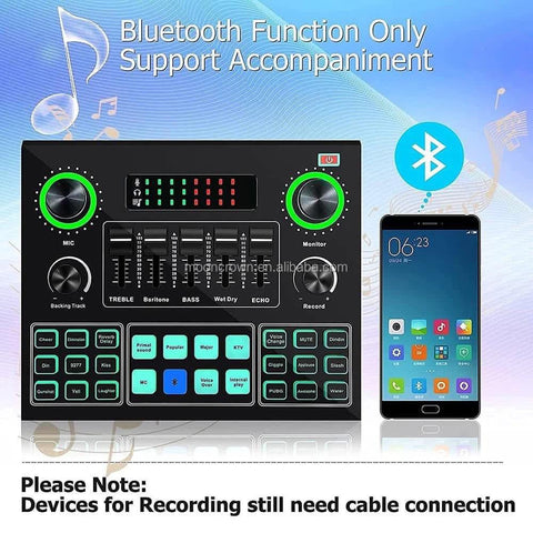 V9 Audio Mixer, Sound Card with Voice Changer