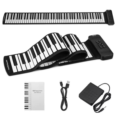 Portable Piano Keyboard 88 Key Upgraded Foldable Piano Keyboard 88 Key Full Size Semi Weighted Keyboard Support MIDI Bluetooth Foldable Keyboard Piano With Sustain Pedal Piano Bag Gift For Beginner