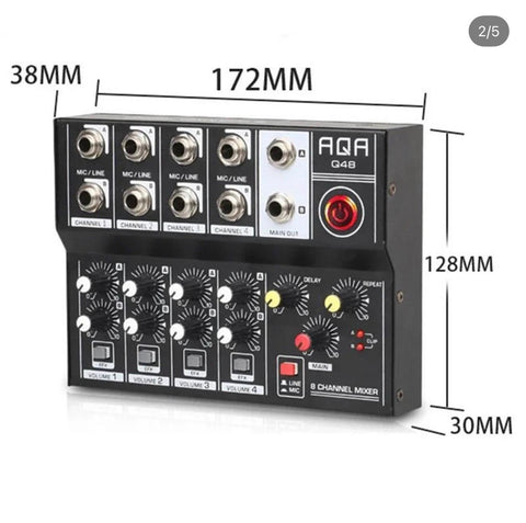 TEYUN Q48 High Quality 8-Way DJ Audio Mixer Microphone Custom Major Effects USB Connector for Phone Sound Modification Used