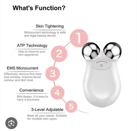 Microcurrent Face Device Roller, Lift The Face And Tighten The Skin, Face Roller Massager, V-face Lifting Device