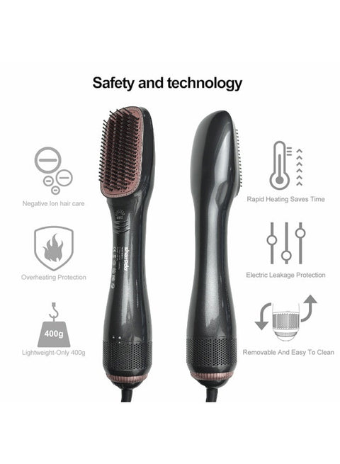 3-in-1 One Step Hair Dryer & Straightener Brush with Ionic Technology