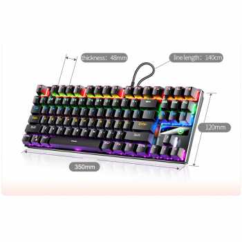 YINDIAO ZK-3 RGB Mechanical Gaming Keyboard – 87 Keys Blue Switch (Wired USB)