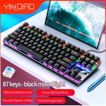 YINDIAO ZK-3 RGB Mechanical Gaming Keyboard – 87 Keys Blue Switch (Wired USB)
