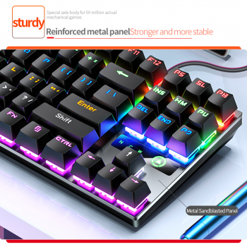 YINDIAO ZK-3 RGB Mechanical Gaming Keyboard – 87 Keys Blue Switch (Wired USB)